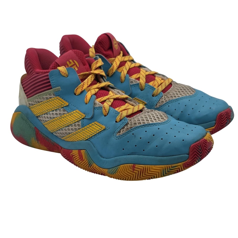 Adidas Harden Basketball Shoes Mens Size 6.5 Blue Yellow Red Bounce Cushioning